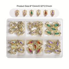 High End 3D Alloy Nail Art Charms with Rhinestones
