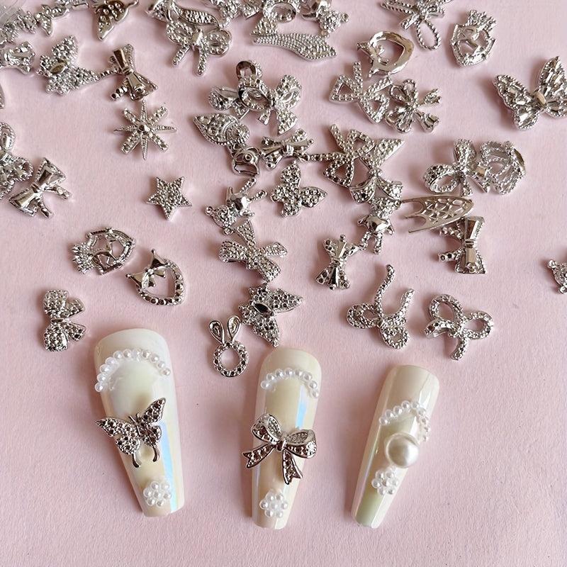 3D Nail Jewelry Kit with Pearl Zircon Diamond Butterfly Designs