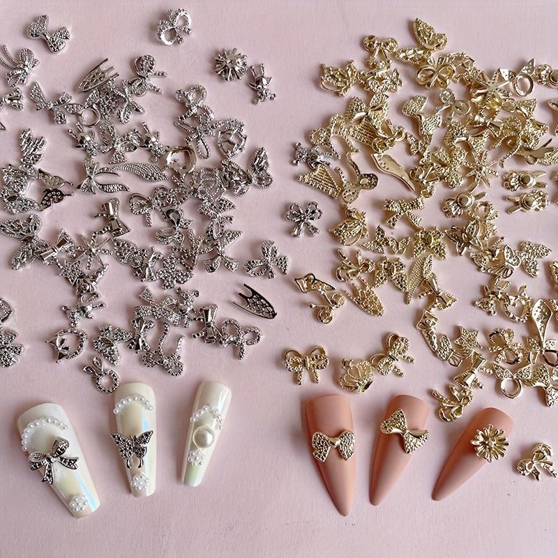 3D Nail Jewelry Kit with Pearl Zircon Diamond Butterfly Designs