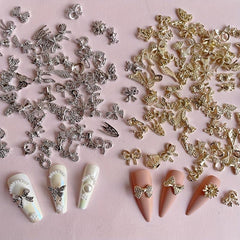 3D Nail Jewelry Kit with Pearl Zircon Diamond Butterfly Designs