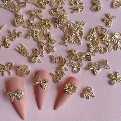 3D Nail Jewelry Kit with Pearl Zircon Diamond Butterfly Designs