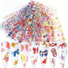 10 Maple Leaf Art Foil Transfer Stickers Fall Nail Decal Holographic Thanks