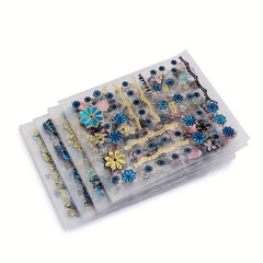 30 Pcs 3D Nail Art Sticker Decals Mixed Designs Adhesive Flower Butterfly Set