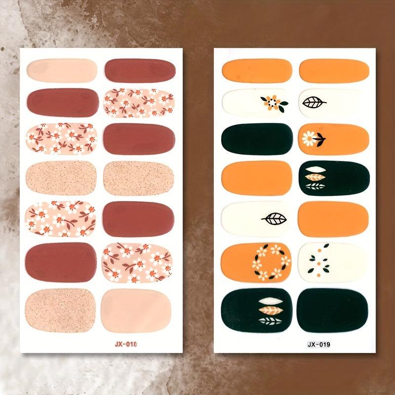 Waterproof Full Wraps Nail Polish Stickers Self Adhesive Nail Art Decal Strips
