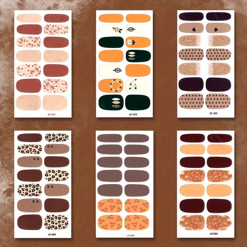 Waterproof Full Wraps Nail Polish Stickers Self Adhesive Nail Art Decal Strips