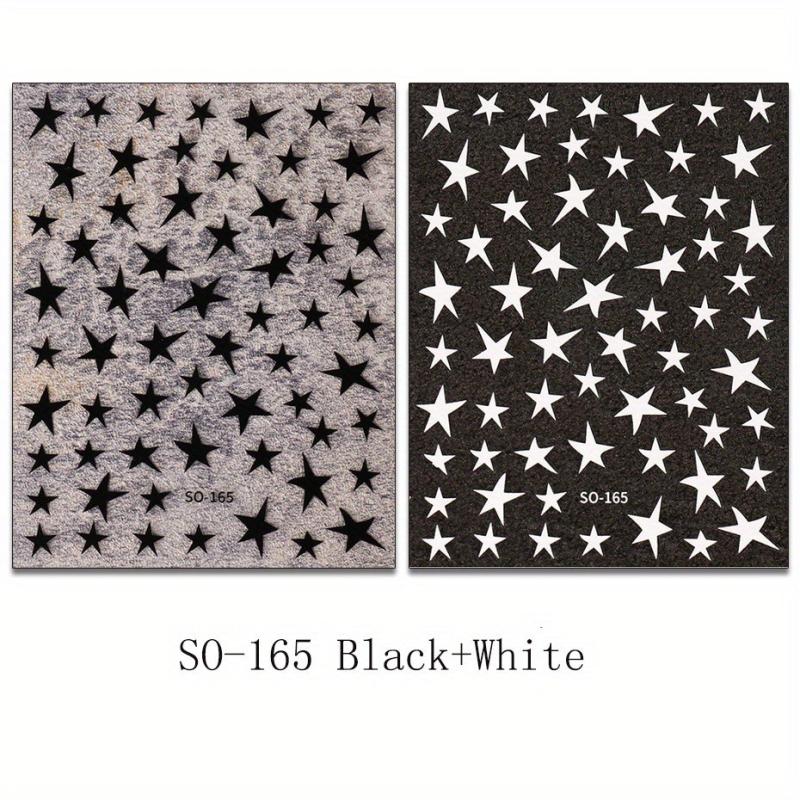 Metallic Mirror Nail Stickers - Golden Silvery Star Manicure Decals