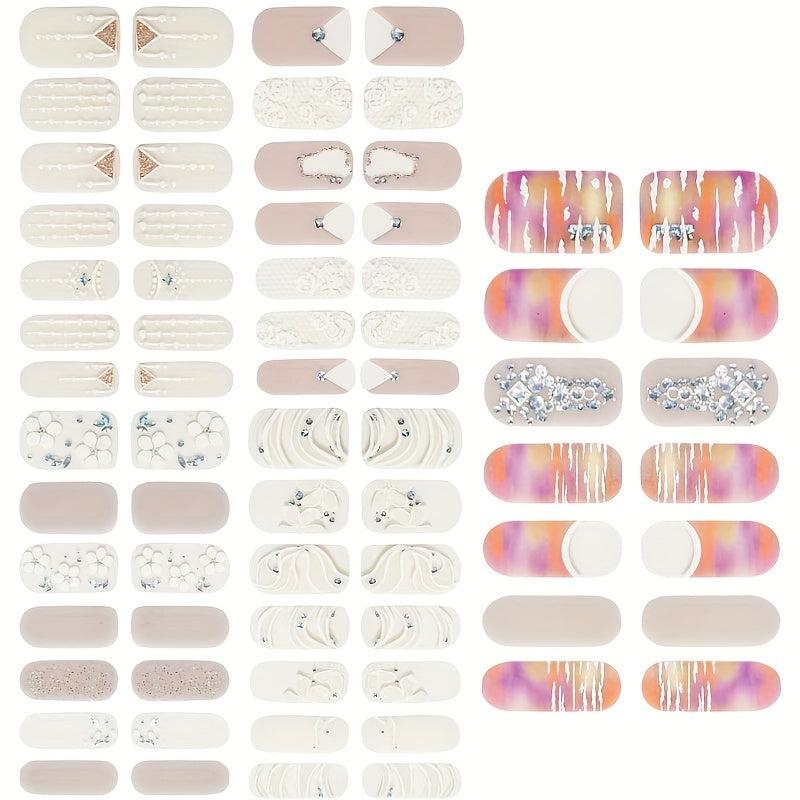 Flower Nail Polish Stickers + 2 Nail Files - Xmas Parties Gel Nail Decals