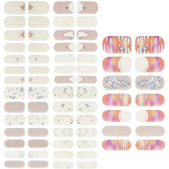 Flower Nail Polish Stickers + 2 Nail Files - Xmas Parties Gel Nail Decals