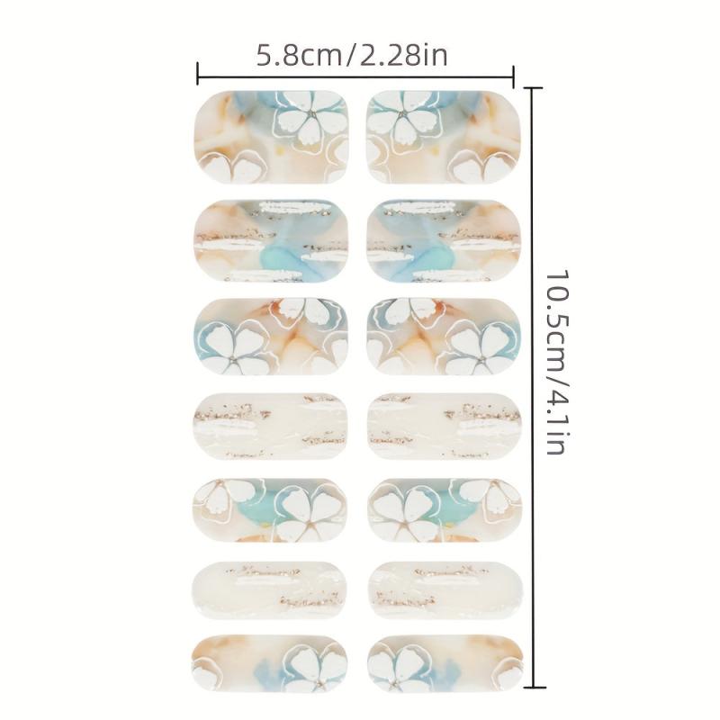 Flower Nail Polish Stickers + 2 Nail Files - Xmas Parties Gel Nail Decals