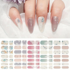 Flower Nail Polish Stickers + 2 Nail Files - Xmas Parties Gel Nail Decals