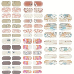 Flower Nail Polish Stickers + 2 Nail Files - Xmas Parties Gel Nail Decals