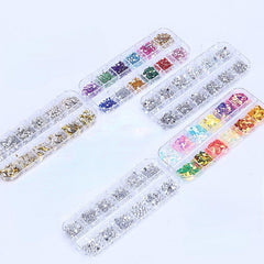 5pcs Nail Art Rivet Colorful Nail Art Pearls Rhinestones Sequins Slices