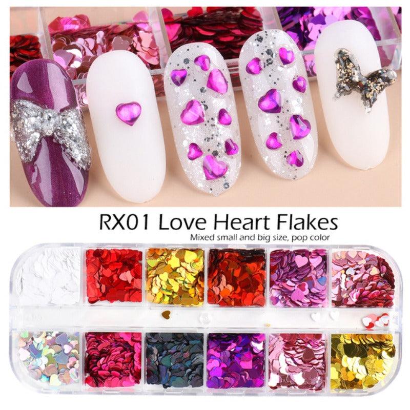 5pcs Nail Art Rivet Colorful Nail Art Pearls Rhinestones Sequins Slices