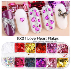 5pcs Nail Art Rivet Colorful Nail Art Pearls Rhinestones Sequins Slices