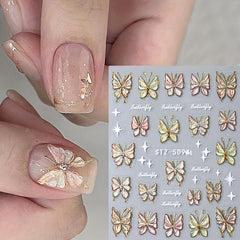 Gradient Butterfly Nail Art Stickers - Self Adhesive Nail Art Supplies