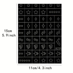 2pcs Airbrush Nail Art Stencils Sticker Hollow Star Cloud Butterfly Bow
