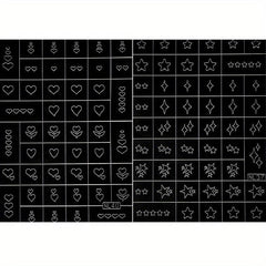 2pcs Airbrush Nail Art Stencils Sticker Hollow Star Cloud Butterfly Bow