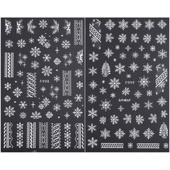 2pcs Glitter Snowflakes Nail Stickers Golden Christmas Decals