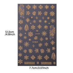 2pcs Glitter Snowflakes Nail Stickers Golden Christmas Decals