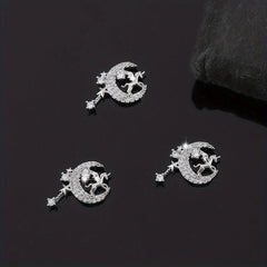 3pcs Christmas Nail Art Charms Zircon Pearls Reindeer Accessories DIY Salons