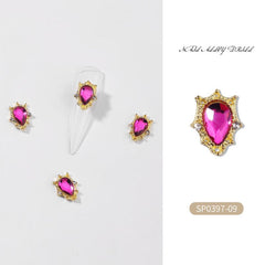 10 Pcs Alloy Gems Nail Ornament 3D Jewelry Nail Charms For DIY Nail Decoration