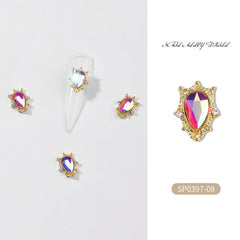 10 Pcs Alloy Gems Nail Ornament 3D Jewelry Nail Charms For DIY Nail Decoration