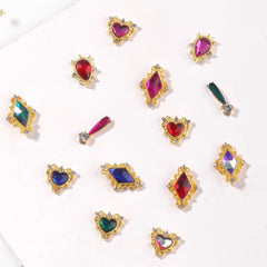 10 Pcs Alloy Gems Nail Ornament 3D Jewelry Nail Charms For DIY Nail Decoration
