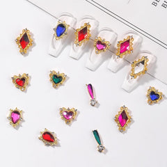 10 Pcs Alloy Gems Nail Ornament 3D Jewelry Nail Charms For DIY Nail Decoration