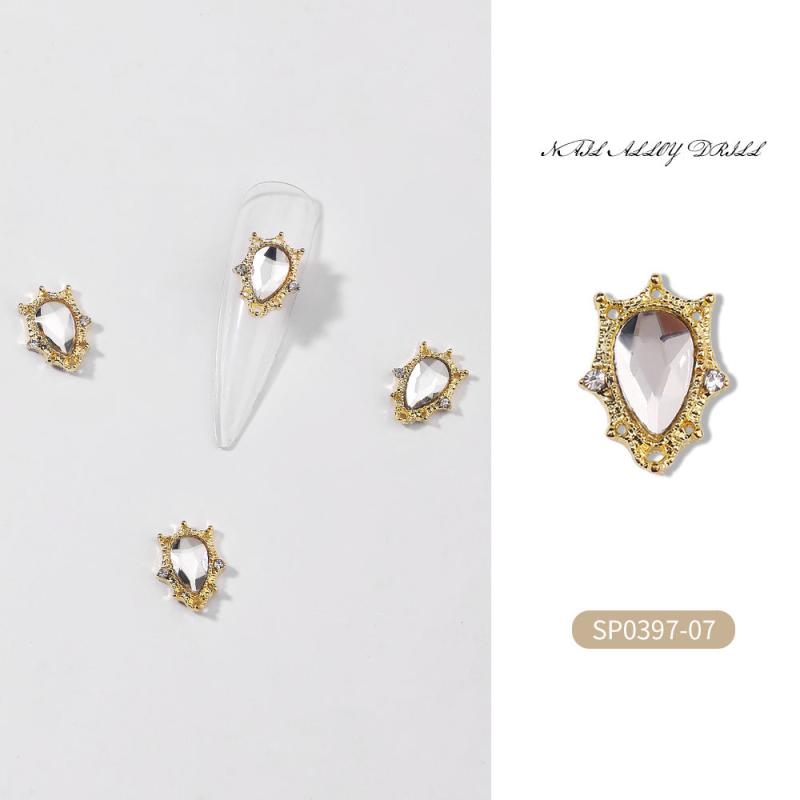10 Pcs Alloy Gems Nail Ornament 3D Jewelry Nail Charms For DIY Nail Decoration