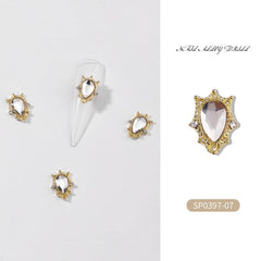 10 Pcs Alloy Gems Nail Ornament 3D Jewelry Nail Charms For DIY Nail Decoration