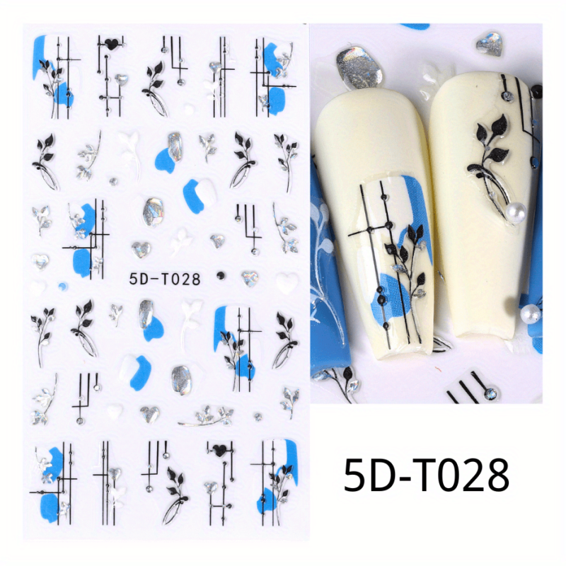 5D Embossed Butterfly Nail Art Stickers for DIY Manicure Decorations