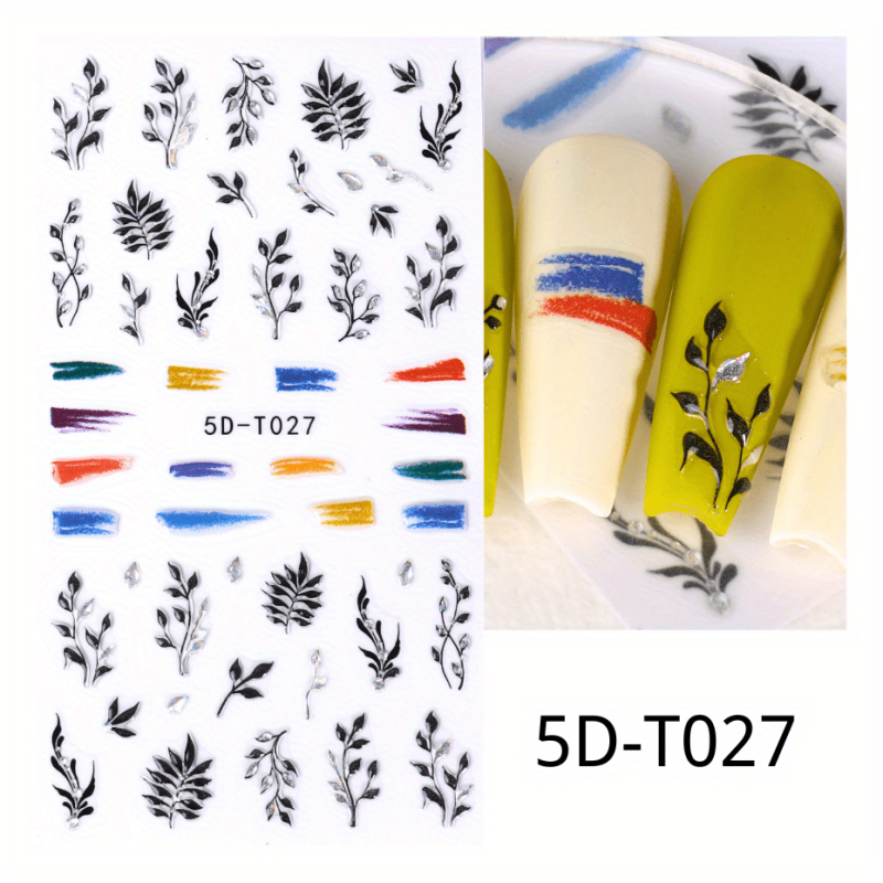 5D Embossed Butterfly Nail Art Stickers for DIY Manicure Decorations