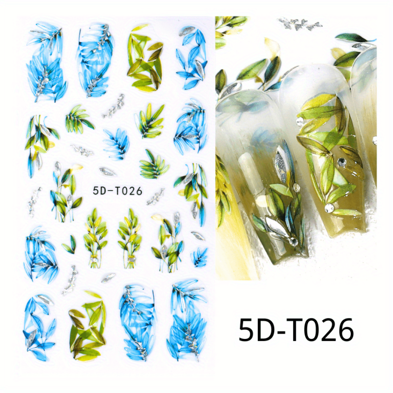 5D Embossed Butterfly Nail Art Stickers for DIY Manicure Decorations