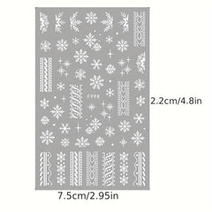 6pcs Christmas Nail Art Stickers Snowflake Elk Nail Art Decals