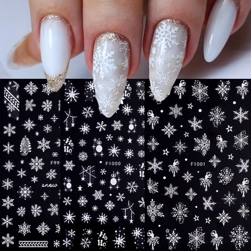 6pcs Christmas Nail Art Stickers Snowflake Elk Nail Art Decals