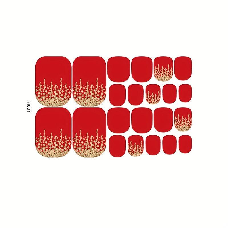 Waterproof Toenail Art Decals Pedicure Kit