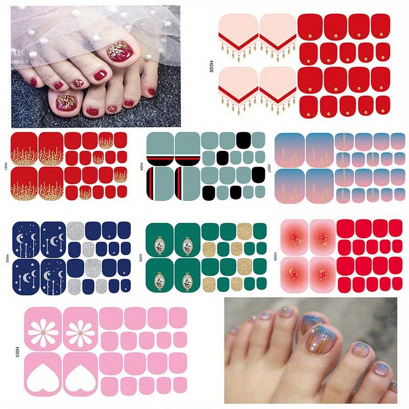 Waterproof Toenail Art Decals Pedicure Kit