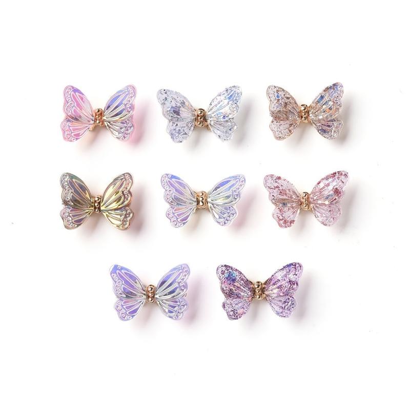 Aurora Butterfly Nail Art Decoration 3D Moving Wing Art for Women