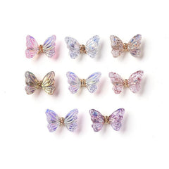Aurora Butterfly Nail Art Decoration 3D Moving Wing Art for Women
