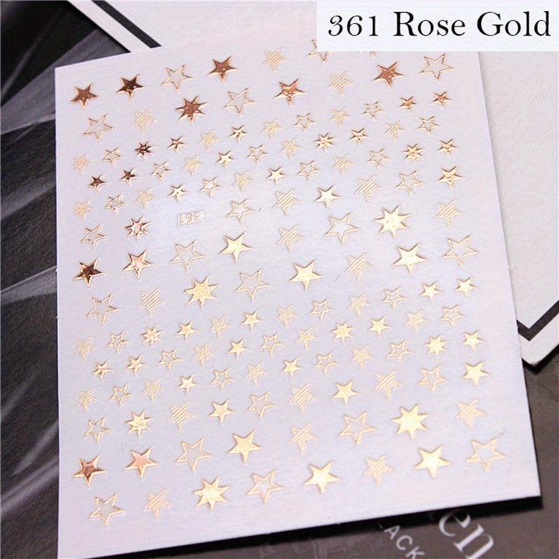 Lovely 3D Silver Rose Gold Nails Art Sticker