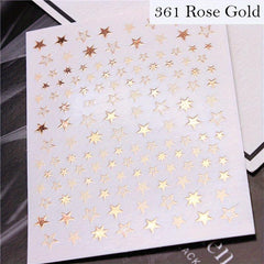 Lovely 3D Silver Rose Gold Nails Art Sticker