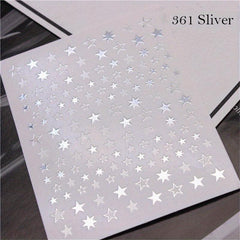 Lovely 3D Silver Rose Gold Nails Art Sticker