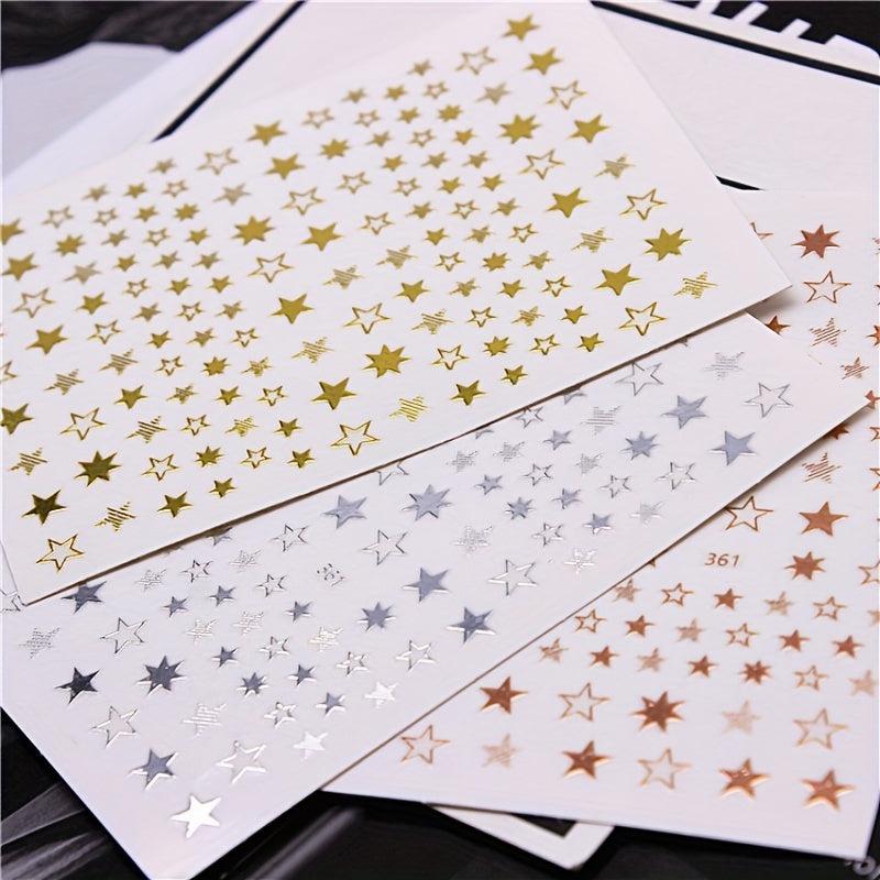 Lovely 3D Silver Rose Gold Nails Art Sticker