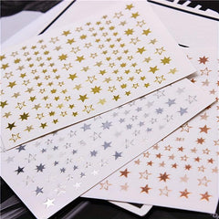 Lovely 3D Silver Rose Gold Nails Art Sticker