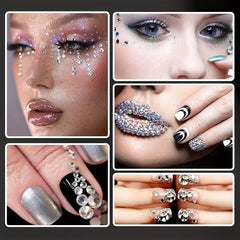1000Pcs Nail Art Flatback Rhinestones AB Colorful Crystal Decoration