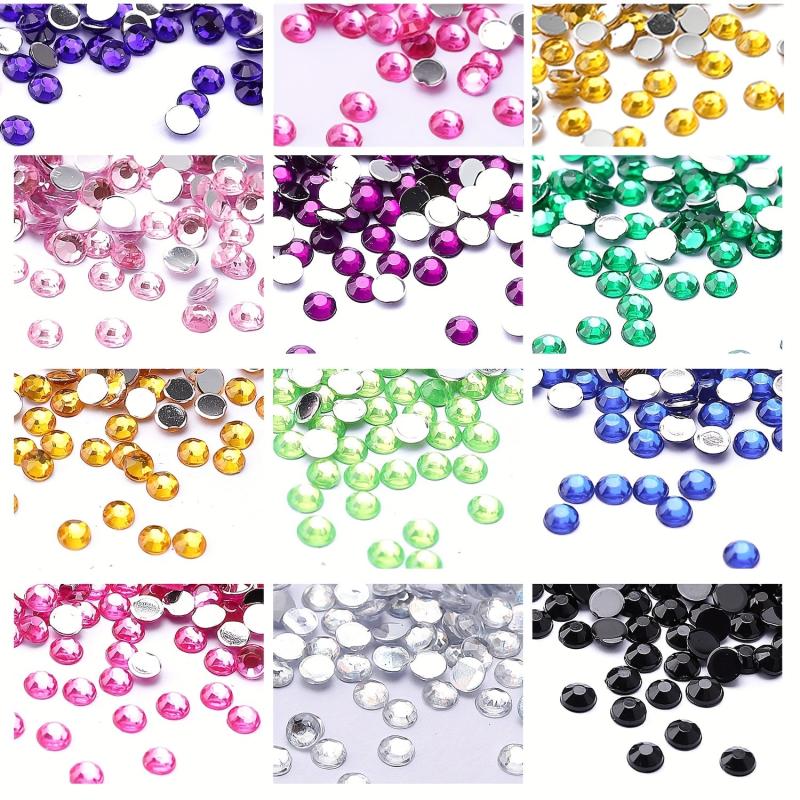 1000Pcs Nail Art Flatback Rhinestones AB Colorful Crystal Decoration