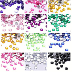 1000Pcs Nail Art Flatback Rhinestones AB Colorful Crystal Decoration