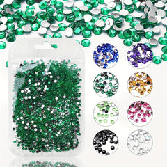 1000Pcs Nail Art Flatback Rhinestones AB Colorful Crystal Decoration