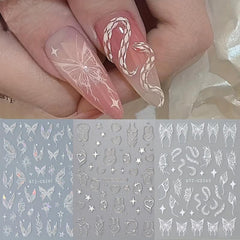 6pcs Butterfly Snake Bunny Nail Art Stickers