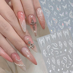 6pcs Butterfly Snake Bunny Nail Art Stickers